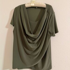 Roz & Ali Olive Drape Blouse